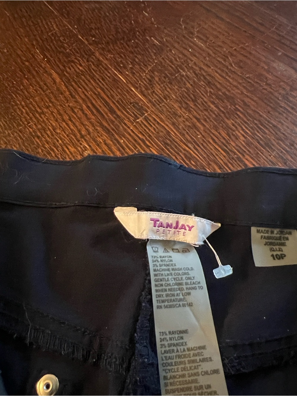 TanJay Petite Black Skirt with Classic Waistband